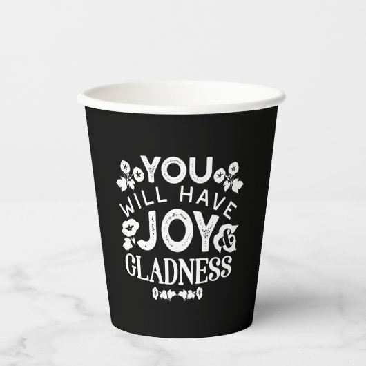 Gobelets En Papier Faith and Happiness – Joy and Gladness Quotes (Recto)