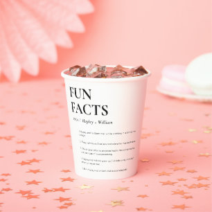 Gobelets En Papier Faits amusants minimalistes pour Mariage
