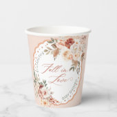Gobelets En Papier Fall in Love Boho Floral Baby Shower Paper Cups (Recto)