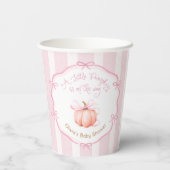 Gobelets En Papier Fall Little Pumpkin Pink Bow Floral Baby Shower  (Verso)