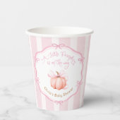 Gobelets En Papier Fall Little Pumpkin Pink Bow Floral Baby Shower  (Recto)