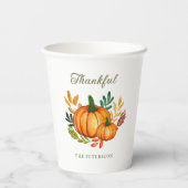 Gobelets En Papier Fall Rustic Pumpkin Thanksgiving Dinner (Verso)