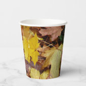 Gobelets En Papier Fallen Maple Feuille Jaune Automne Nature (Verso)