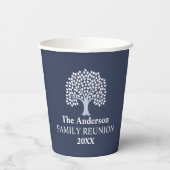 Gobelets En Papier Famille Arborescence Reunion Nom personnalisé/Date (Verso)
