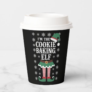 Gobelets En Papier Famille Correspondant Le Cookie Baking Elf Noël