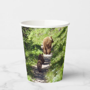 Gobelets En Papier Famille d'ours brun