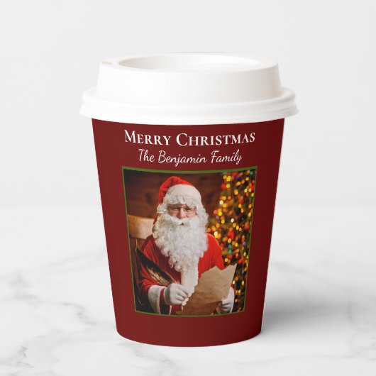 Gobelets En Papier Famille Joyeux Noël Père Noël Personnaliser (Verso)