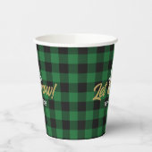 Gobelets En Papier Famille Laisser neiger Noël Vert Buffle Plaid (Gauche)