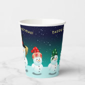 Gobelets En Papier Famille Mignonne D'Enneigeurs (Gauche)