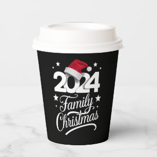 Gobelets En Papier Famille Noël 2024 Correspondant Pyjama Père Noël