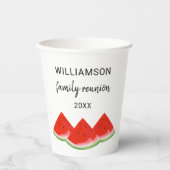 Gobelets En Papier Famille personnalisée Réunion Rouge Watermelon (Recto)