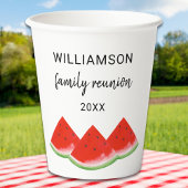 Gobelets En Papier Famille personnalisée Réunion Rouge Watermelon