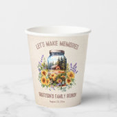 Gobelets En Papier Famille Réunion Anniversaire Cabine Forêt (Recto)