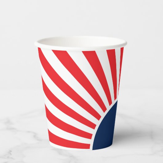 Gobelets En Papier Famille Réunion Monogramme Rouge Blanc Bleu (Recto)