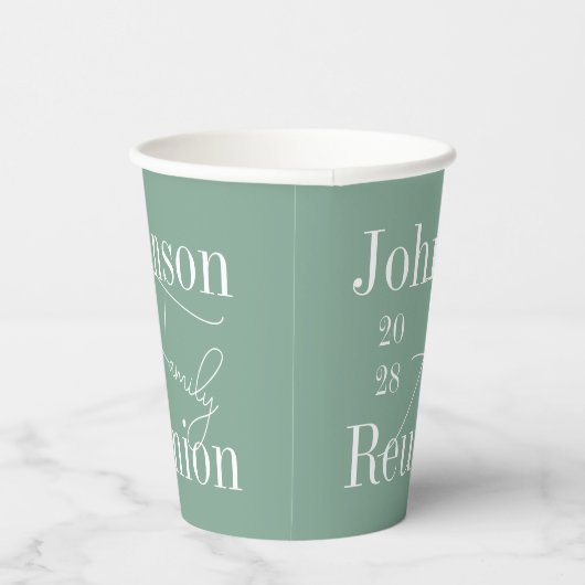 Gobelets En Papier Famille Réunion Sage Green Party (Droite)