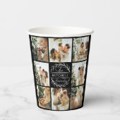 Gobelets En Papier Famille simple moderne Collage photo Monogramme Pa (Verso)