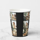 Gobelets En Papier Famille simple moderne Collage photo Monogramme Pa (Gauche)