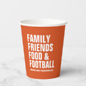 Gobelets En Papier Familles amis nourriture football orange Thanksgiv (Verso)