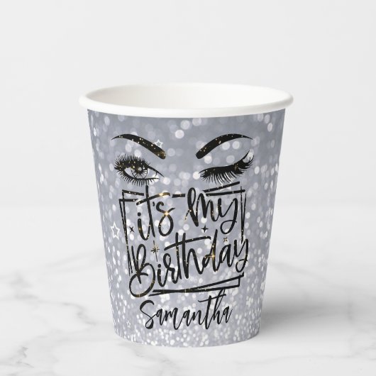 Gobelets En Papier Fancy Birthday Parties scintillant 18e | 21e | 30e (Recto)