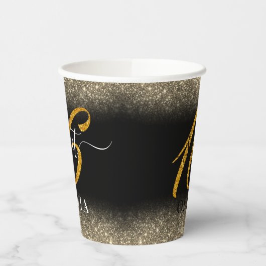 Gobelets En Papier Fancy Elegant Parties scintillant Sweet 16 Seteen (Gauche)