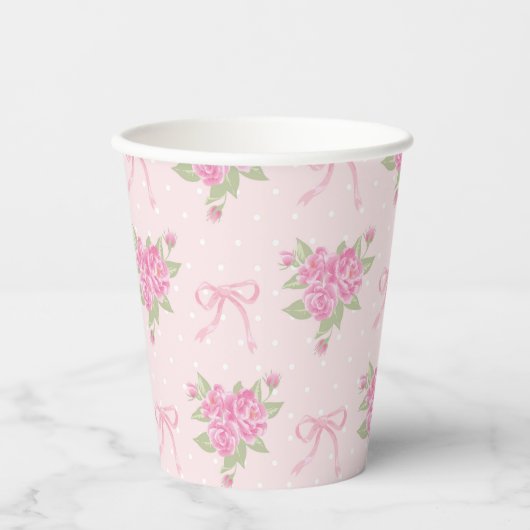 Gobelets En Papier Fancy One Coquette Bow Premier anniversaire (Recto)