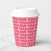 Gobelets En Papier Fancy Romantic Rouge & Rose Amour Vous Motif (Recto)