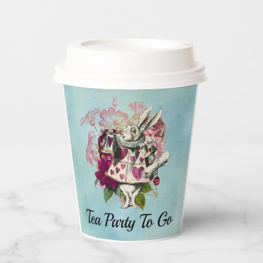 Gobelets En Papier Fancy Wonderland White Rabbit Tea Party Aller (Recto)