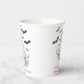 Gobelets En Papier Fantôme de fille rose avec chauves-souris volant (Gauche)