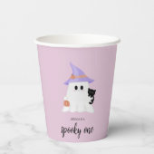 Gobelets En Papier Fantôme rose mignon Halloween Première Fille d'ann (Verso)