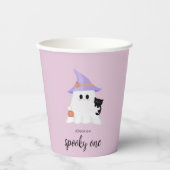 Gobelets En Papier Fantôme rose mignon Halloween Première Fille d'ann (Recto)