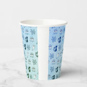 Gobelets En Papier Fantôme, toiles d'araignées et chats noirs bleu (Gauche)