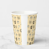 Gobelets En Papier Fantôme, toiles d'araignées et chats noirs Jaune (Gauche)