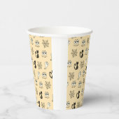 Gobelets En Papier Fantôme, toiles d'araignées et chats noirs Jaune (Droite)