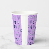 Gobelets En Papier Fantôme, toiles d'araignées et chats noirs violet (Droite)