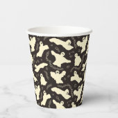 Gobelets En Papier Fantômes crémeux - motif d'Halloween. (Verso)