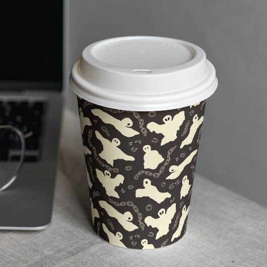 Gobelets En Papier Fantômes crémeux - motif d'Halloween.