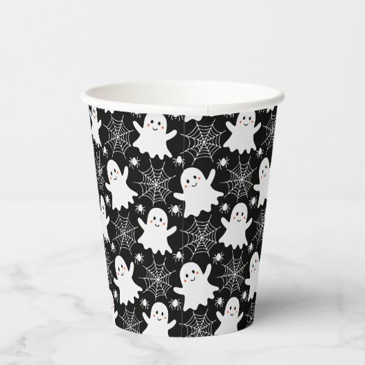 Gobelets En Papier Fantômes mignons | Araignées | Spider Webs Hallowe (Droite)