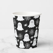 Gobelets En Papier Fantômes mignons | Araignées | Spider Webs Hallowe (Verso)