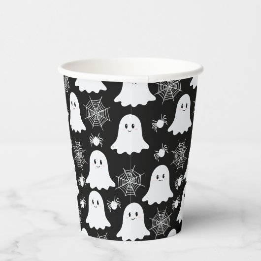 Gobelets En Papier Fantômes mignons | Araignées | Spider Webs Hallowe (Droite)