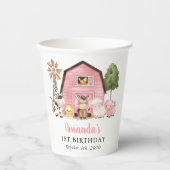 Gobelets En Papier Farm Animals, Cute Animals, Barn, First Birthday (Recto)
