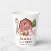 Gobelets En Papier Farm Animals, Cute Animals, Barn, First Birthday (Verso)