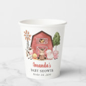 Gobelets En Papier Farm Animals, Cute Animals, Red Barn, Baby Shower (Recto)