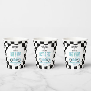 Gobelets En Papier Fast & Five Blue Race Car 5e fête d'anniversaire