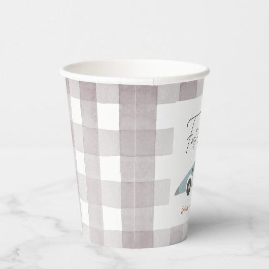 Gobelets En Papier Fast One Blue Race Car Boy 1er anniversaire (Droite)