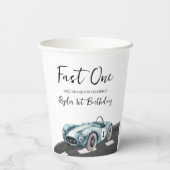 Gobelets En Papier Fast One Race Car First Birthday (Verso)