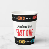 Gobelets En Papier Fast One Race Track Boys fête d'anniversaire (Verso)