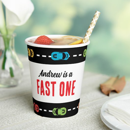 Gobelets En Papier Fast One Race Track Boys fête d'anniversaire