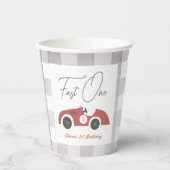Gobelets En Papier Fast One Red Race Car Boy 1st Birthday (Recto)