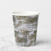 Gobelets En Papier Faux Birch Tree Bark Texture Look Papier Motif Cu (Verso)