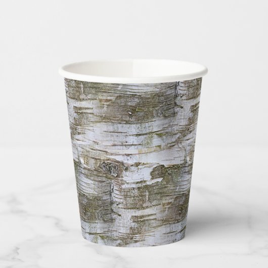 Gobelets En Papier Faux Birch Tree Bark Texture Look Papier Motif Cu (Gauche)